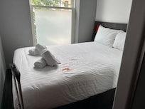 A large and comfortable bed