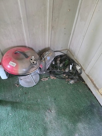 Dirty clutter on the porch
