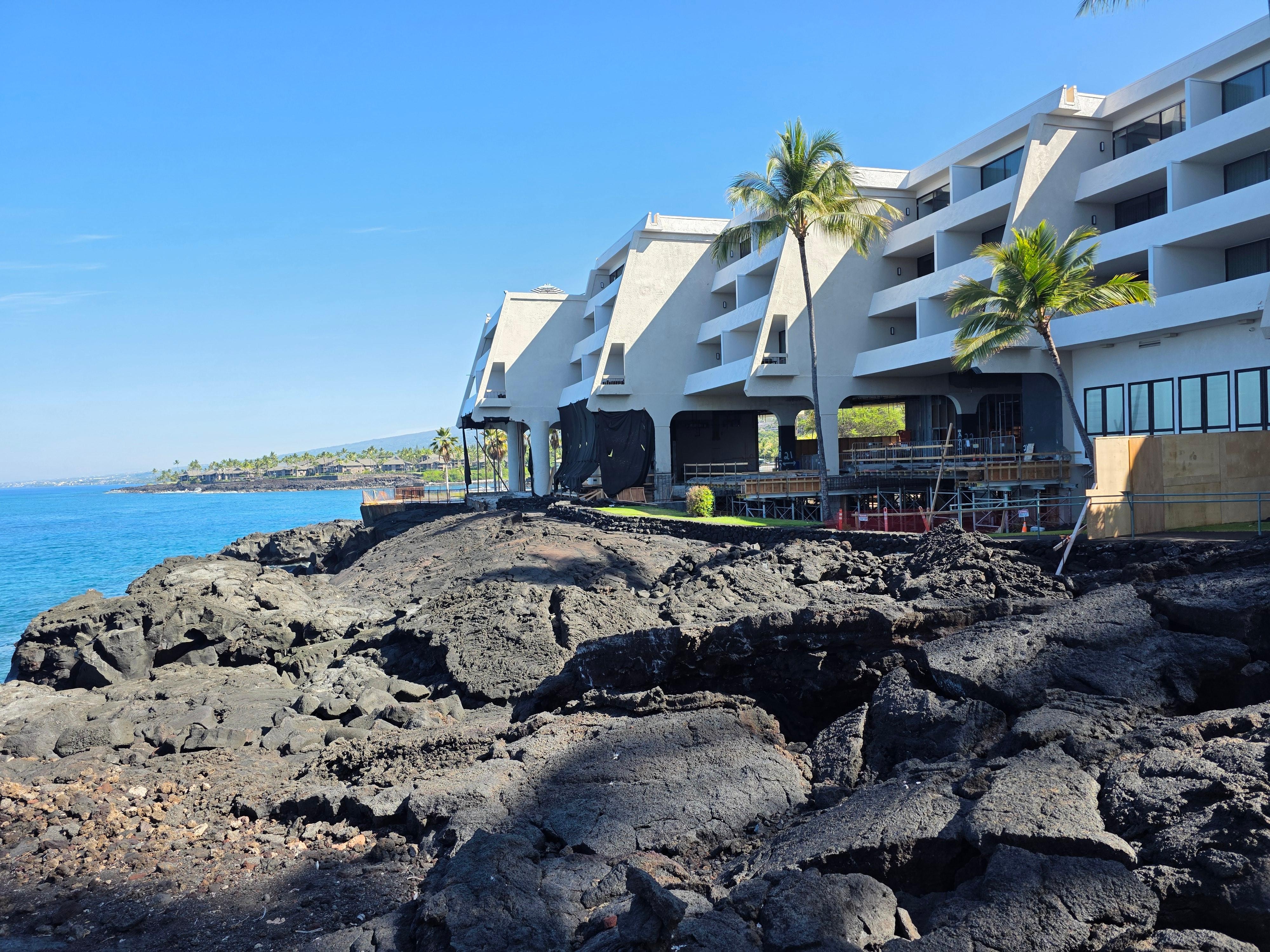 Lava rock makes up a majority of the coastline