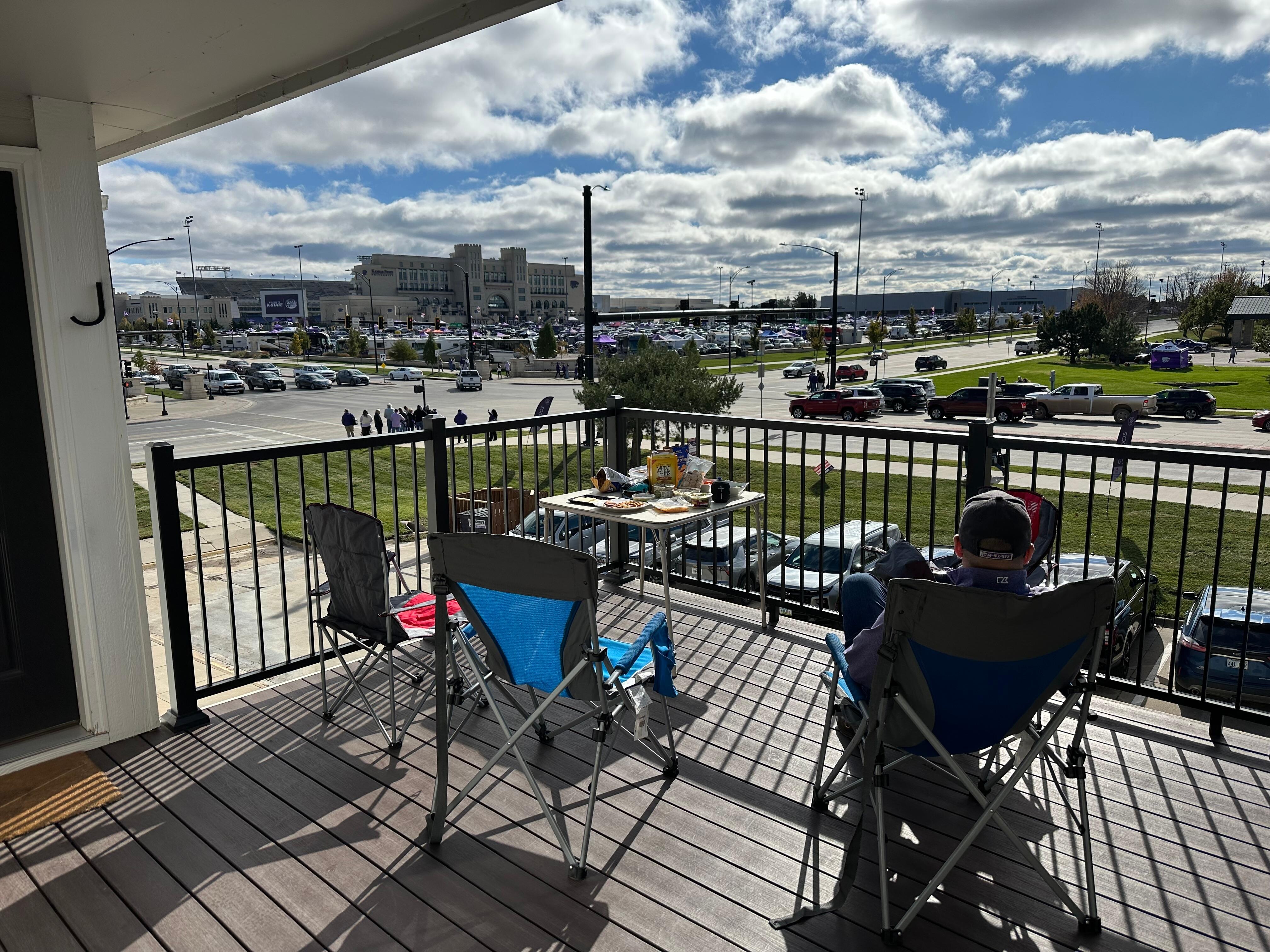 We tailgated right outside the condo.  