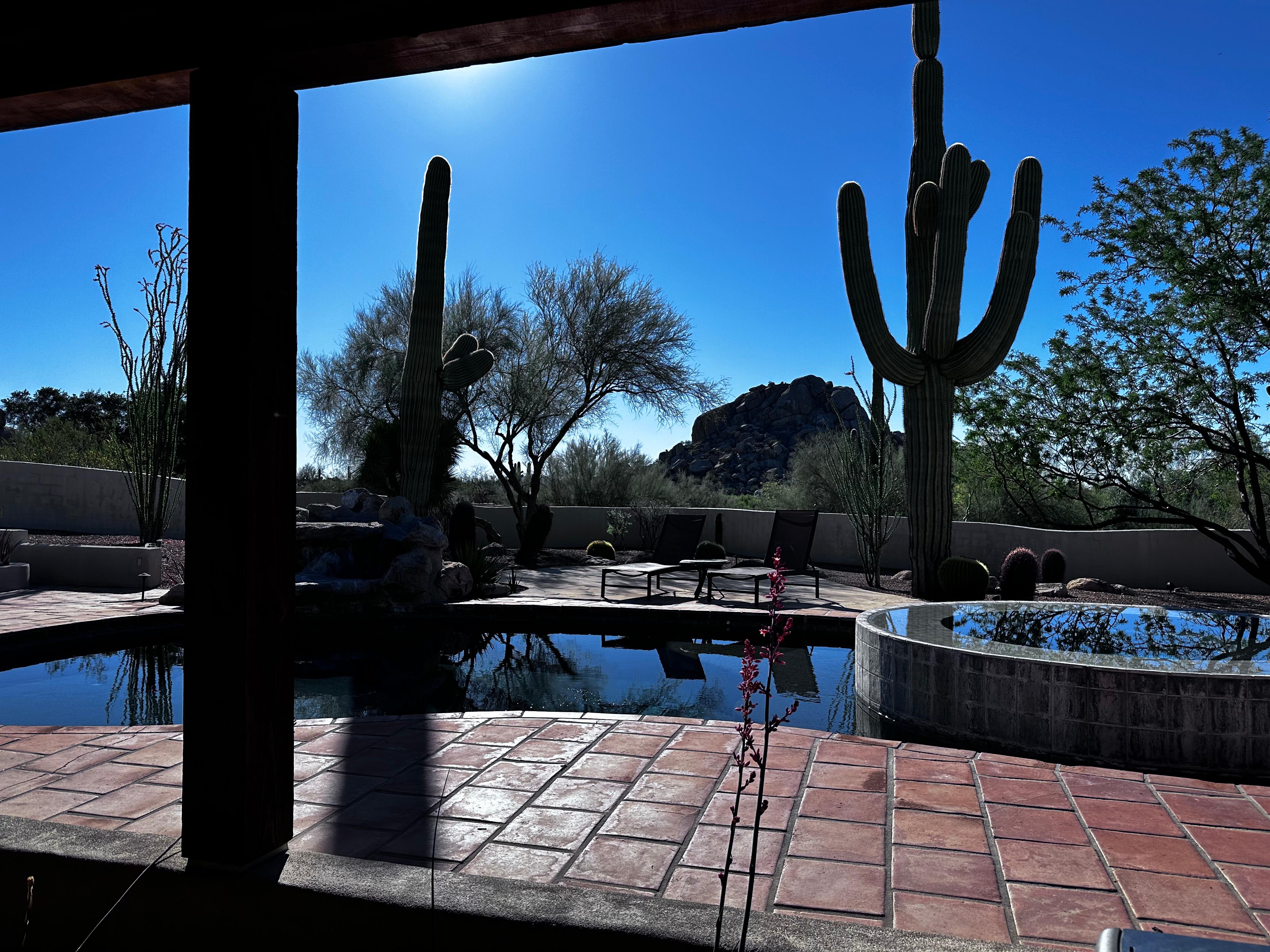 View from the patio watching the sun rise.