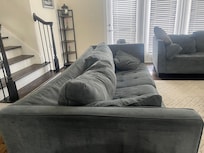 This is the “twin bed.” The back of the couch is broken in the middle which made you sink in when you sit on it and impossible to sleep on