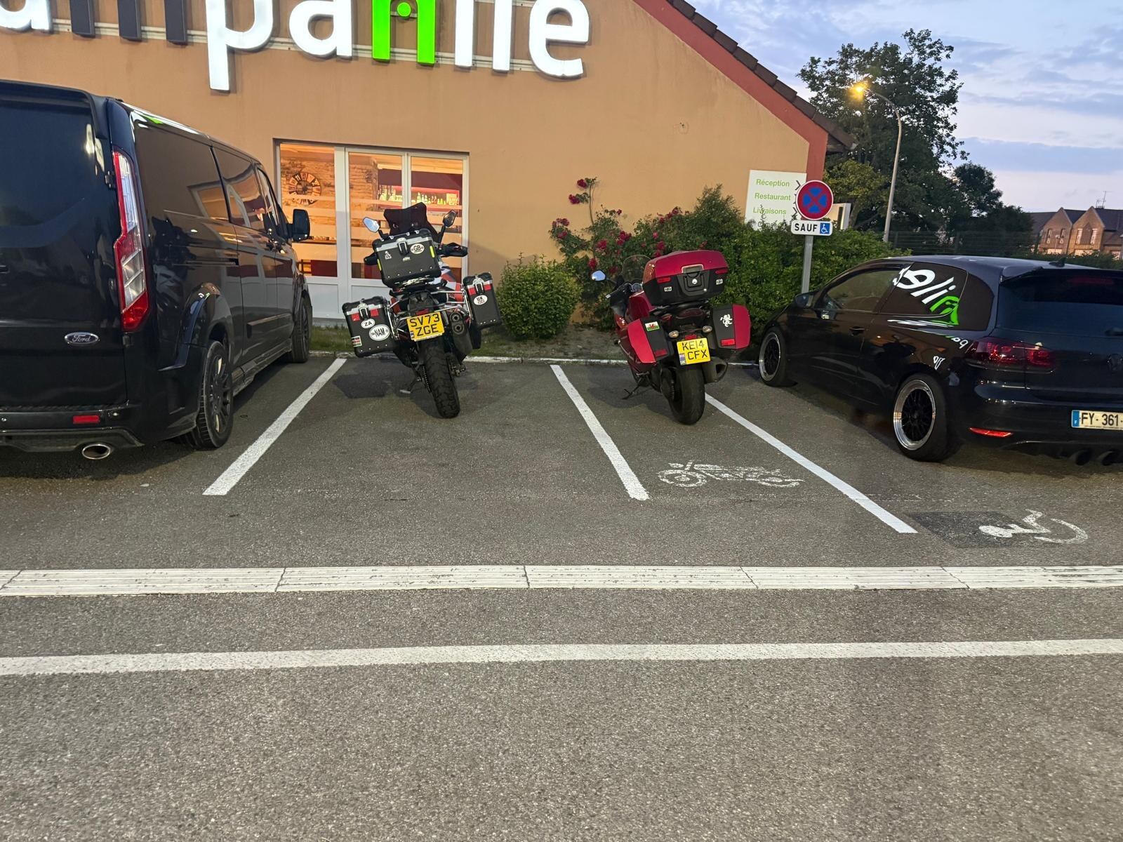 Ok granted nothing says a bike can’t park there but space so limited and yet allowed to park there 