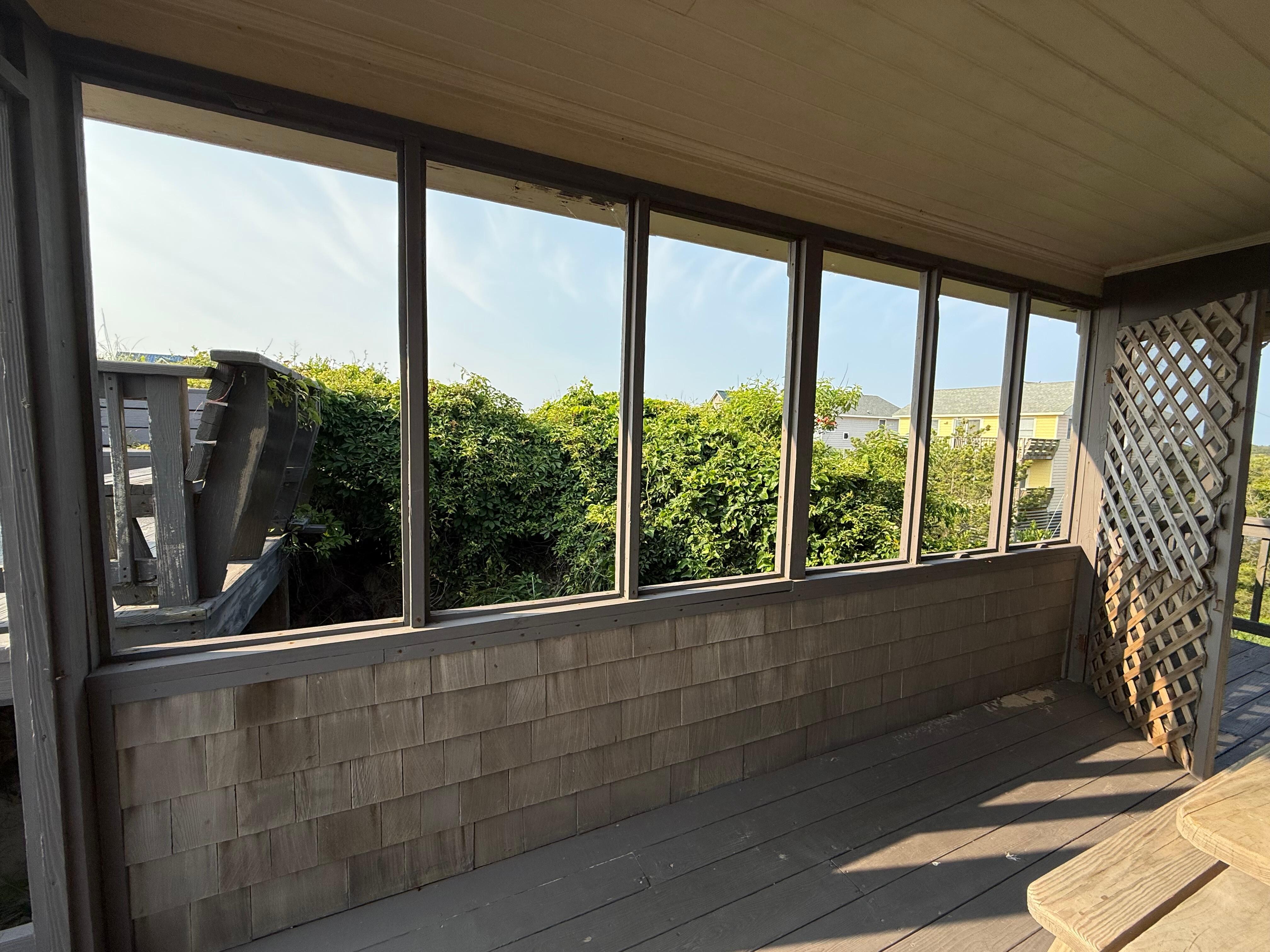 No screen on "screened-in sundeck.