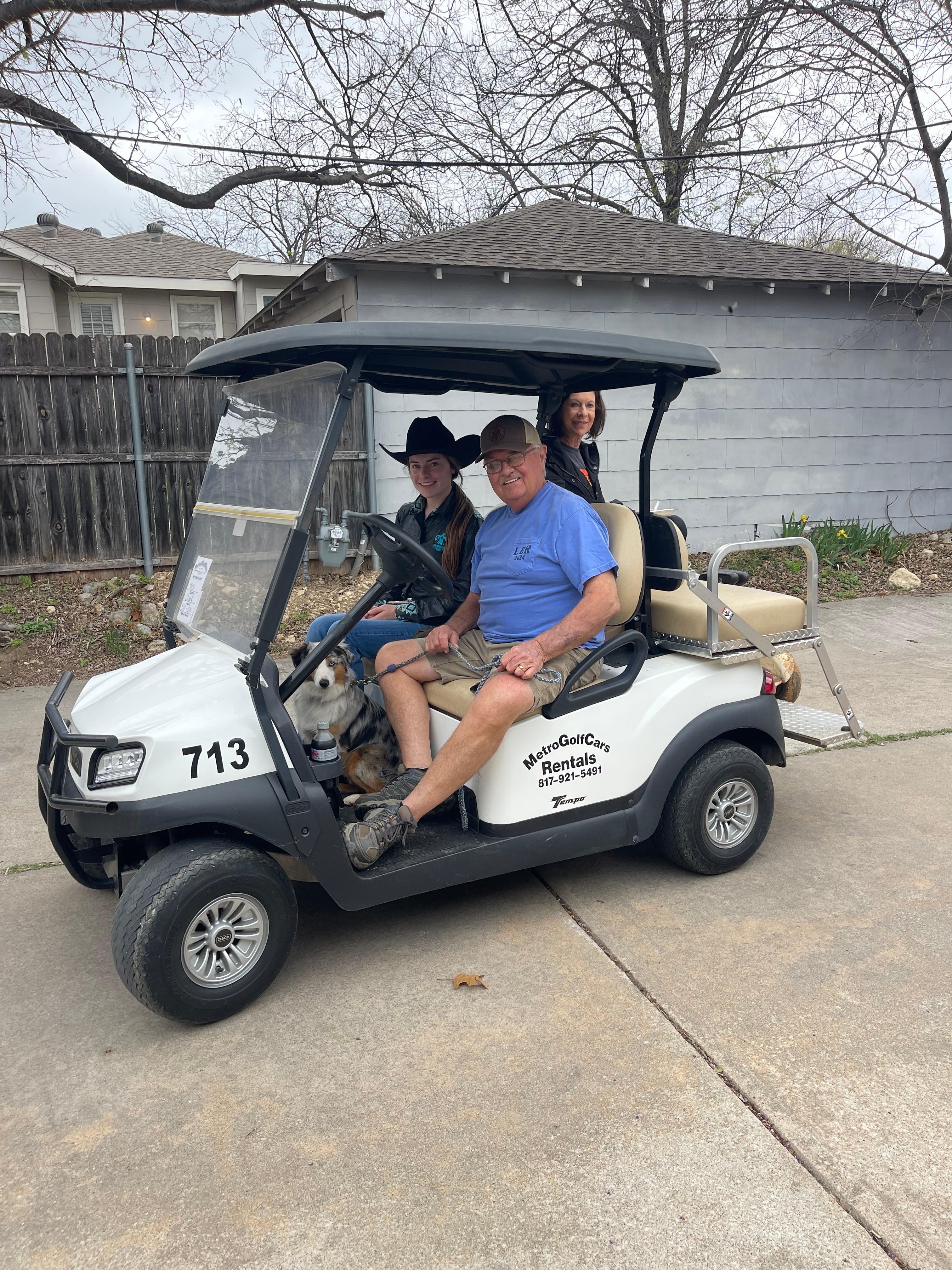 We rented a golf cart to travel back and forth the barn stalls. We sure enjoyed our week!!