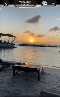 Sunset on the hotel's beach.