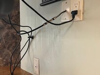 Kitchen view of behind the TV.
