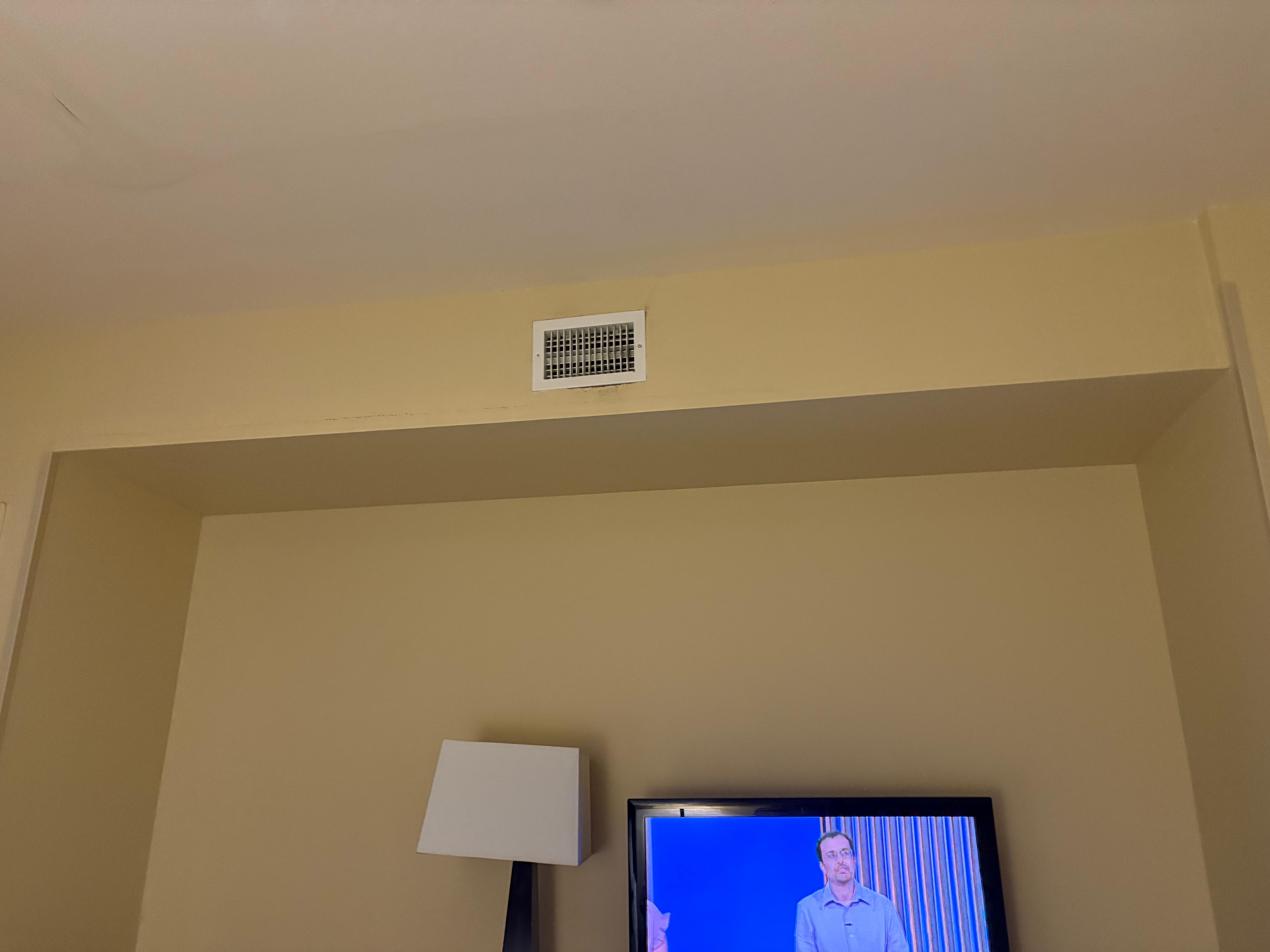 Built up dirt in and around air vent