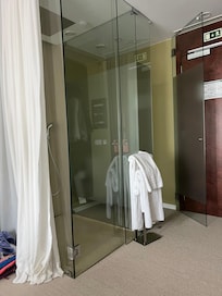 Bathroom and shower in room