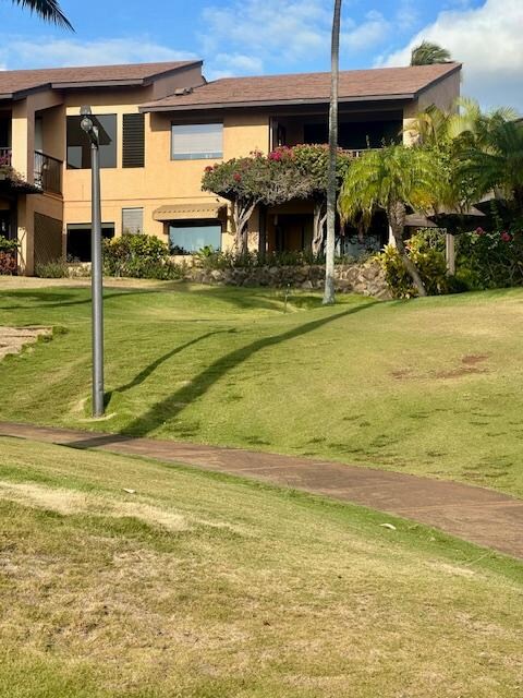 Condo from walkway.