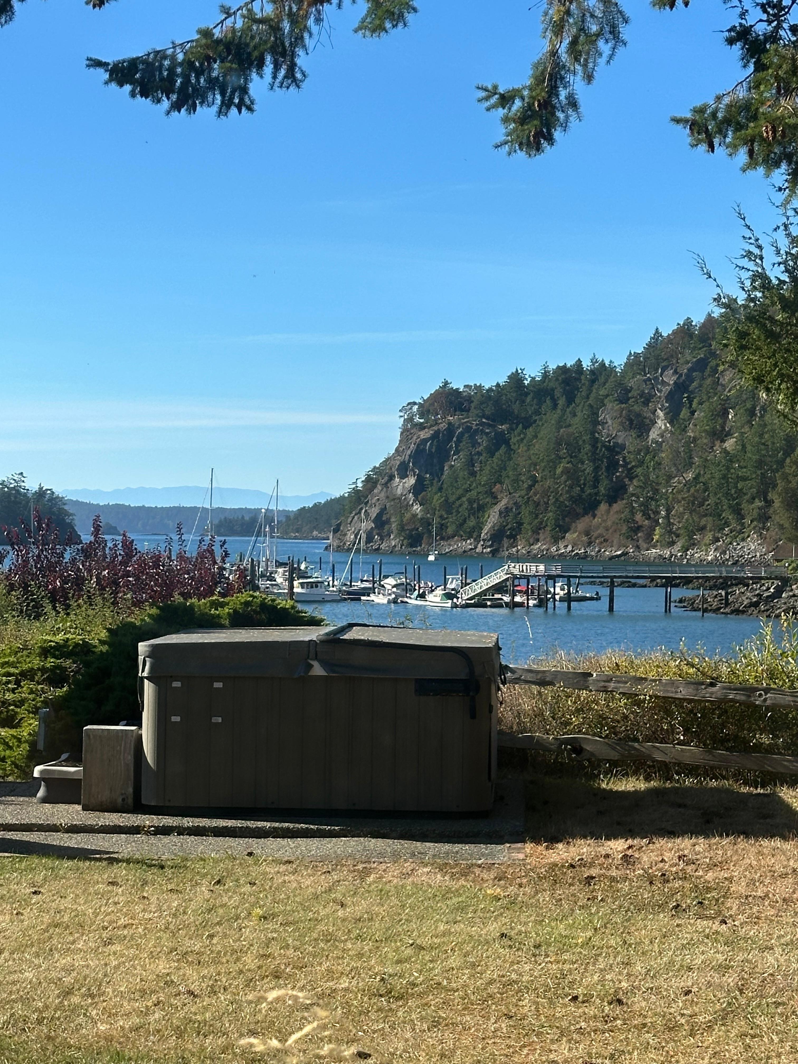 Hot tub looking over Deer Harbor
