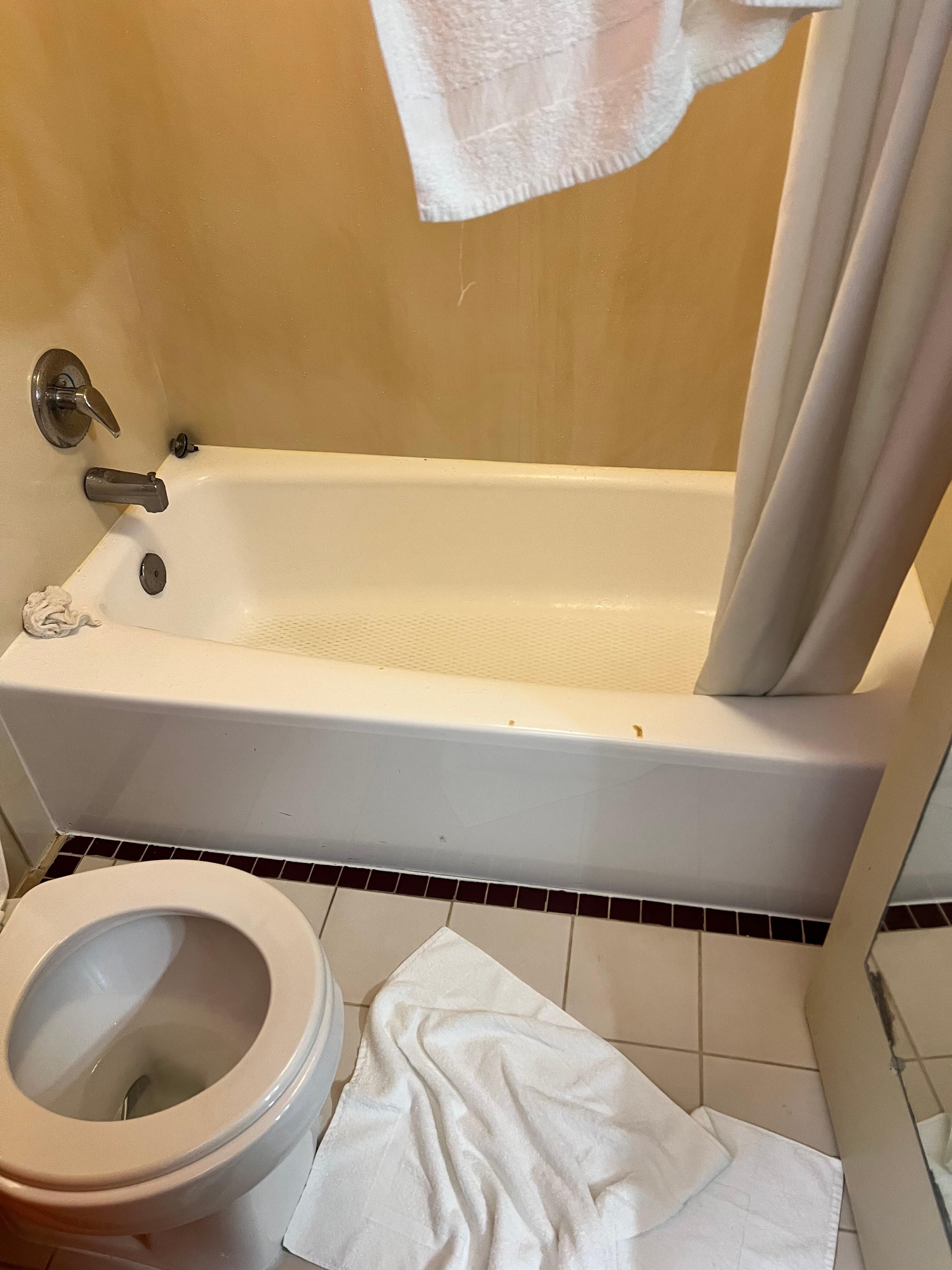 Cigarette burns on tub 