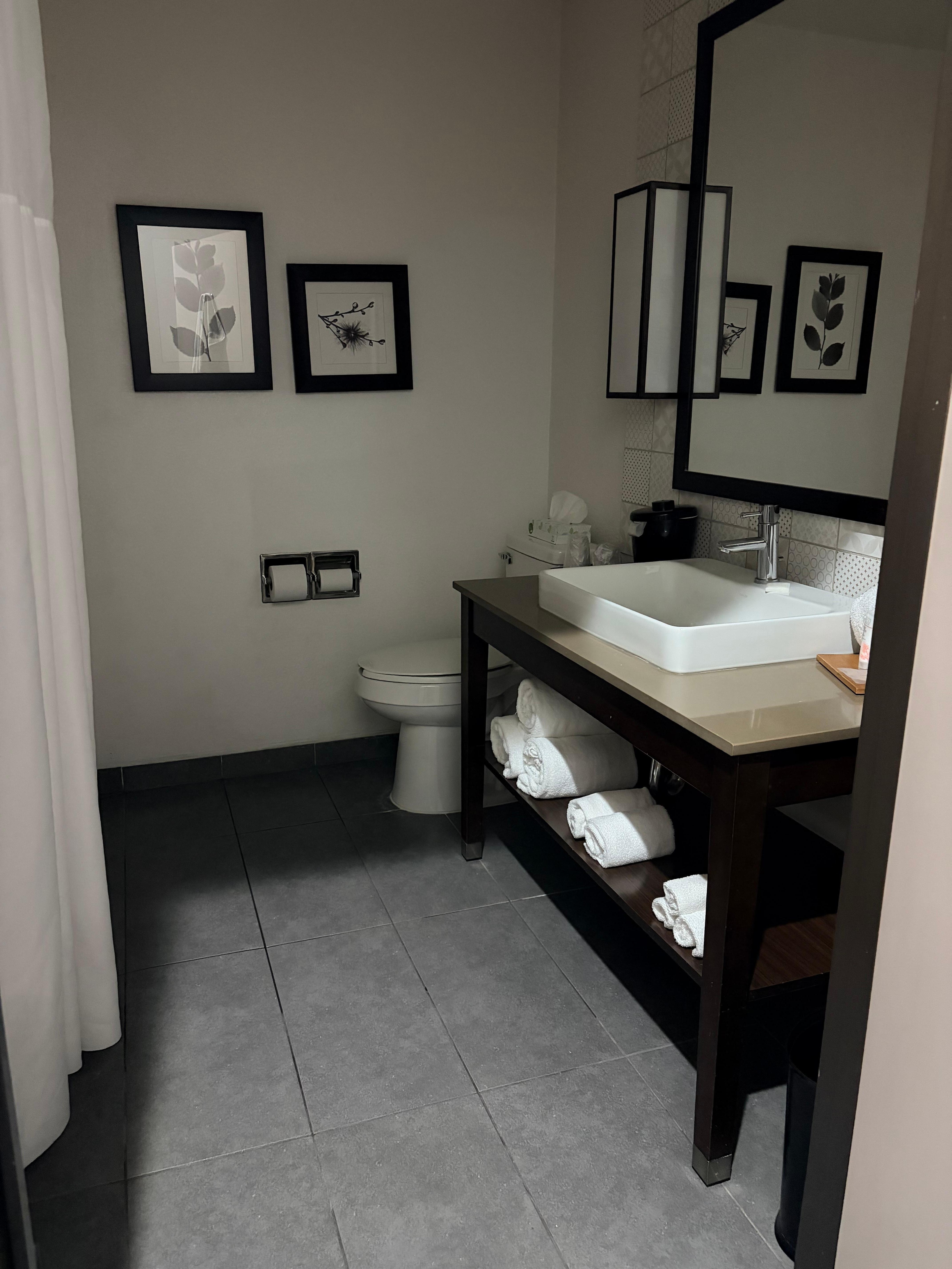 Decent bathroom until we noticed what appeared to be a camera in the vent facing the toilet and mirror!