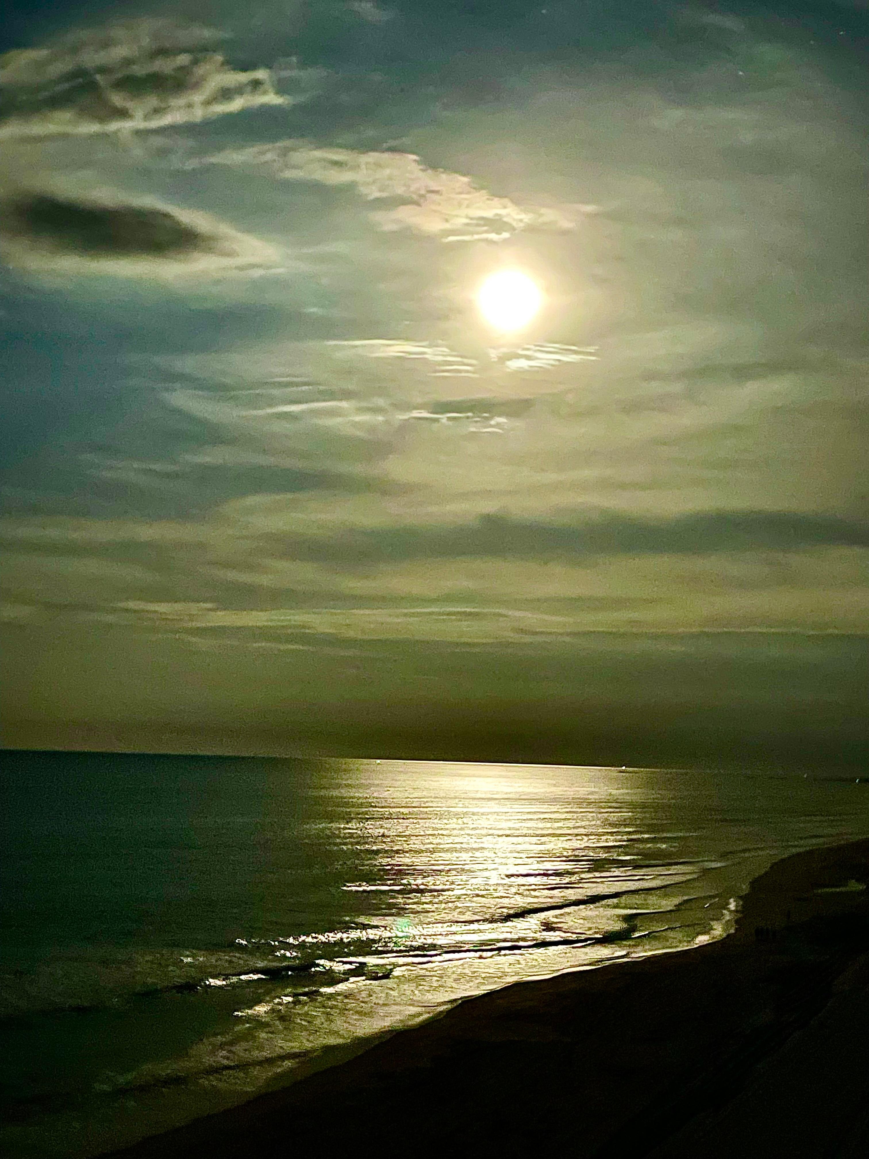 Ocean view from our room at night.