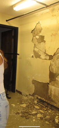 The building literally falling apart