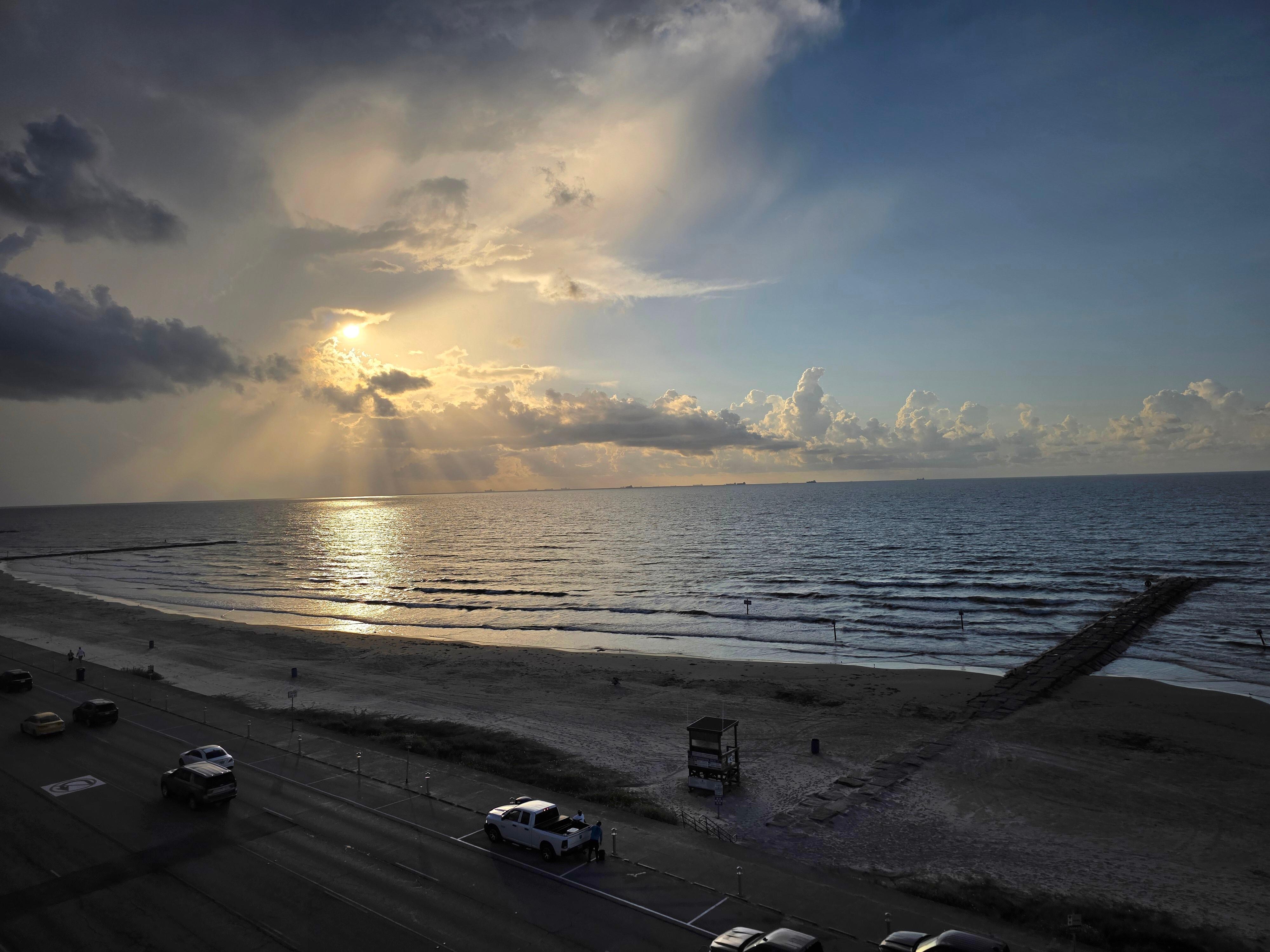 Sunrise view from balcony.