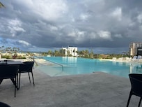 View from the hotel restaurant and adult pool