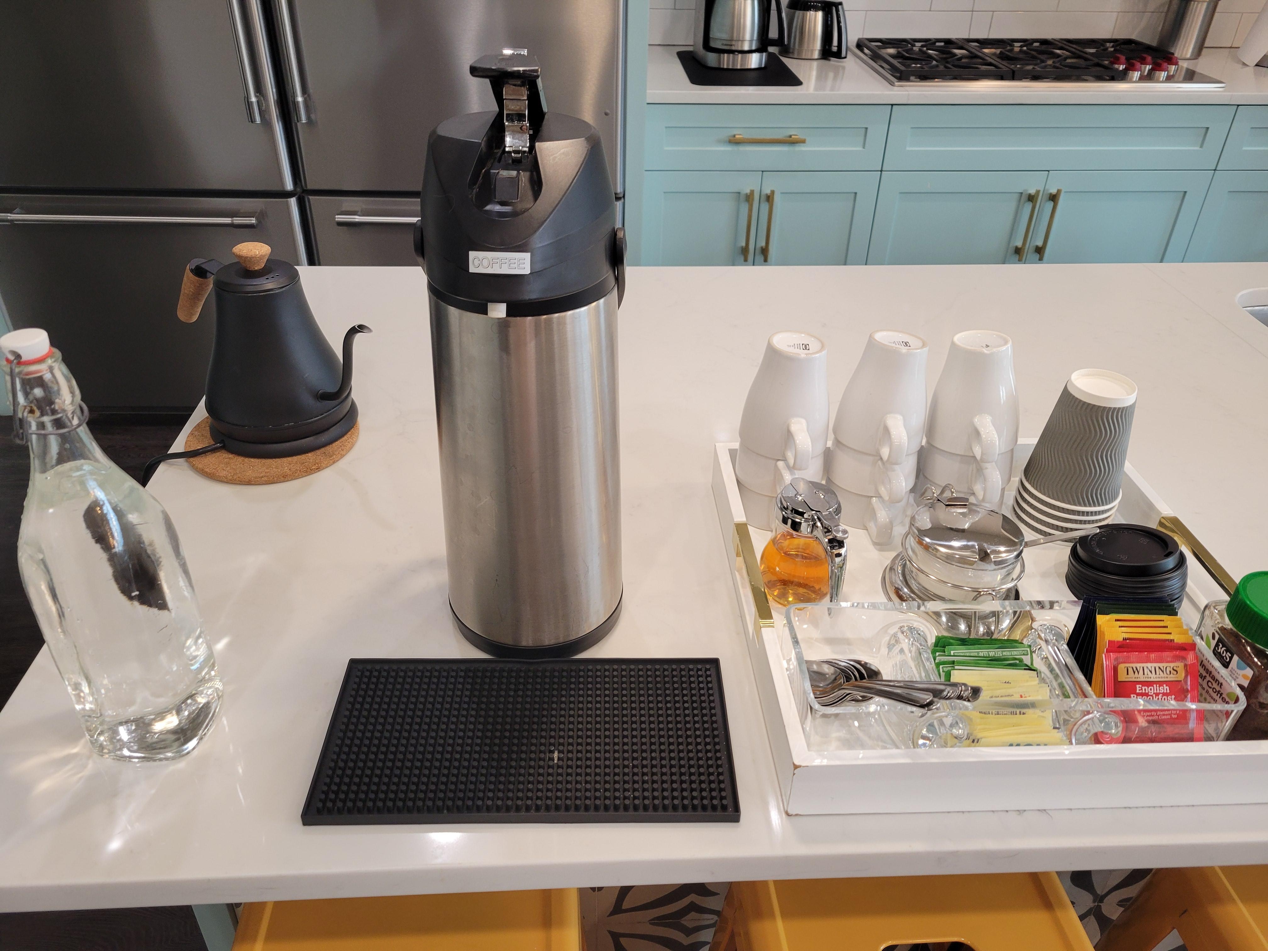 Coffee and tea, filtered water
