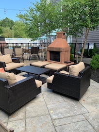 Fire, pool and hot tub