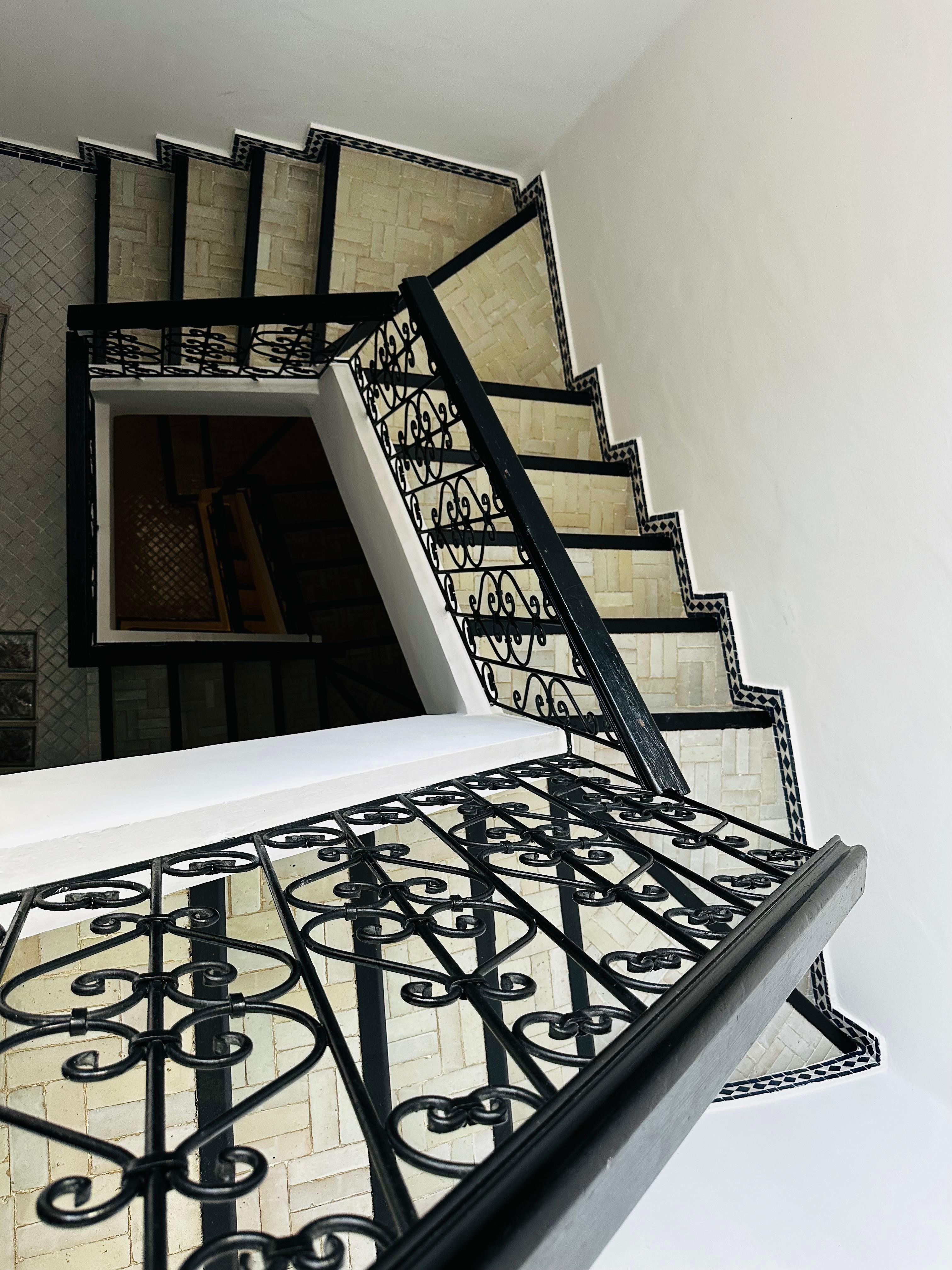 The stairs were made with a beautiful white pearl finish