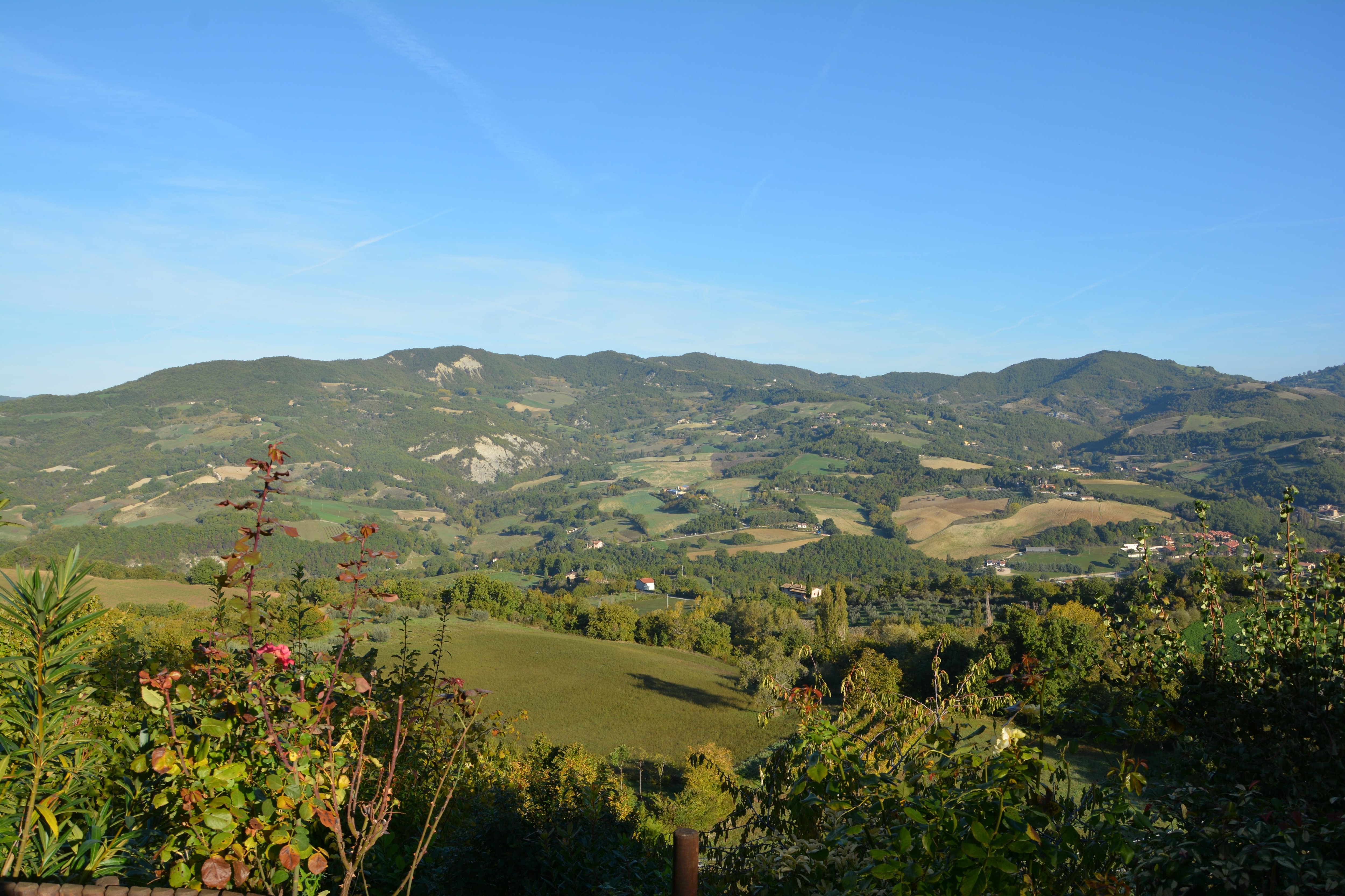 Vue sur les collines depuis la terrasse