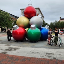 Holiday decoration on Ellis Square