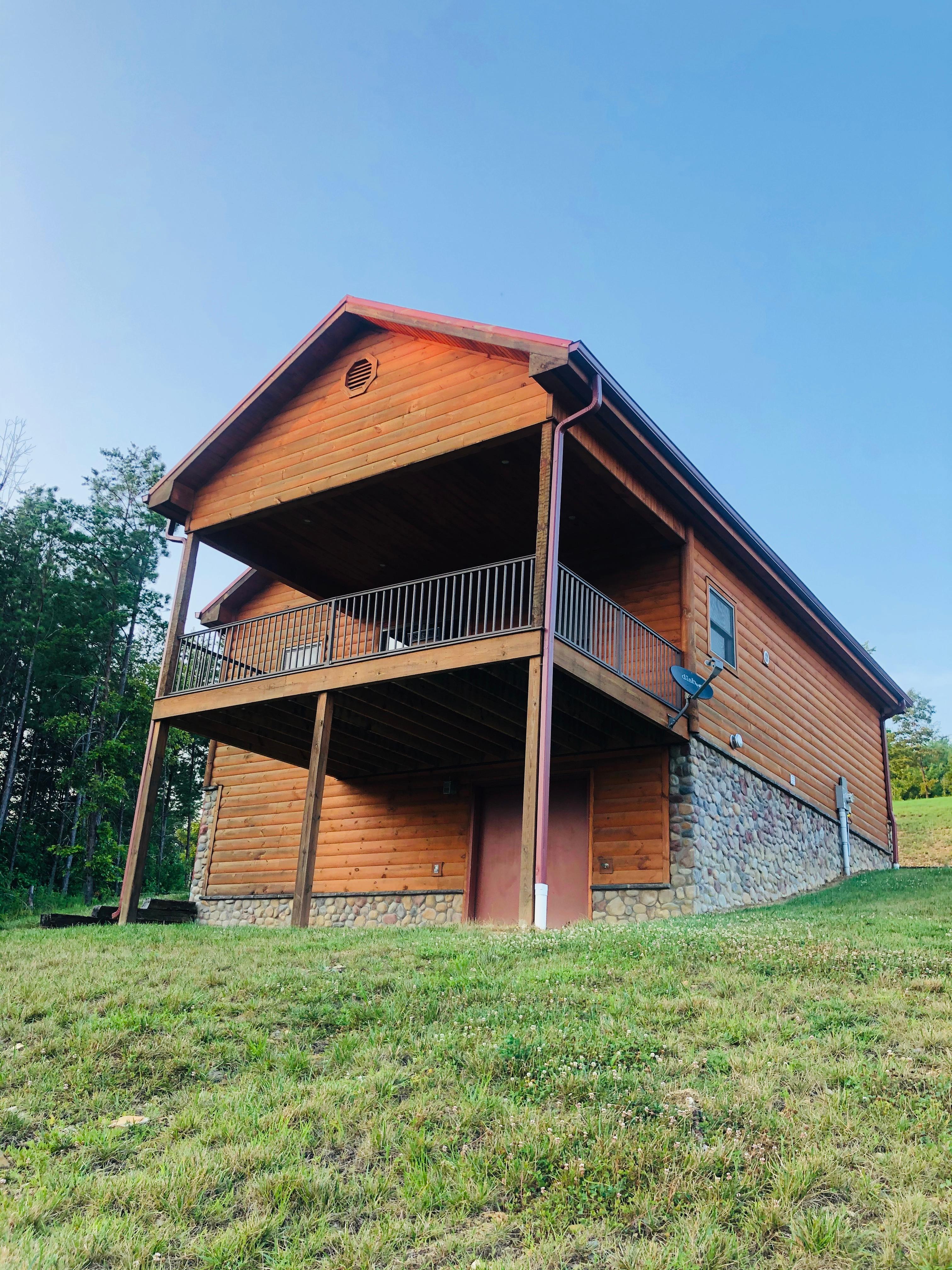 Back of cabin from bottom hill