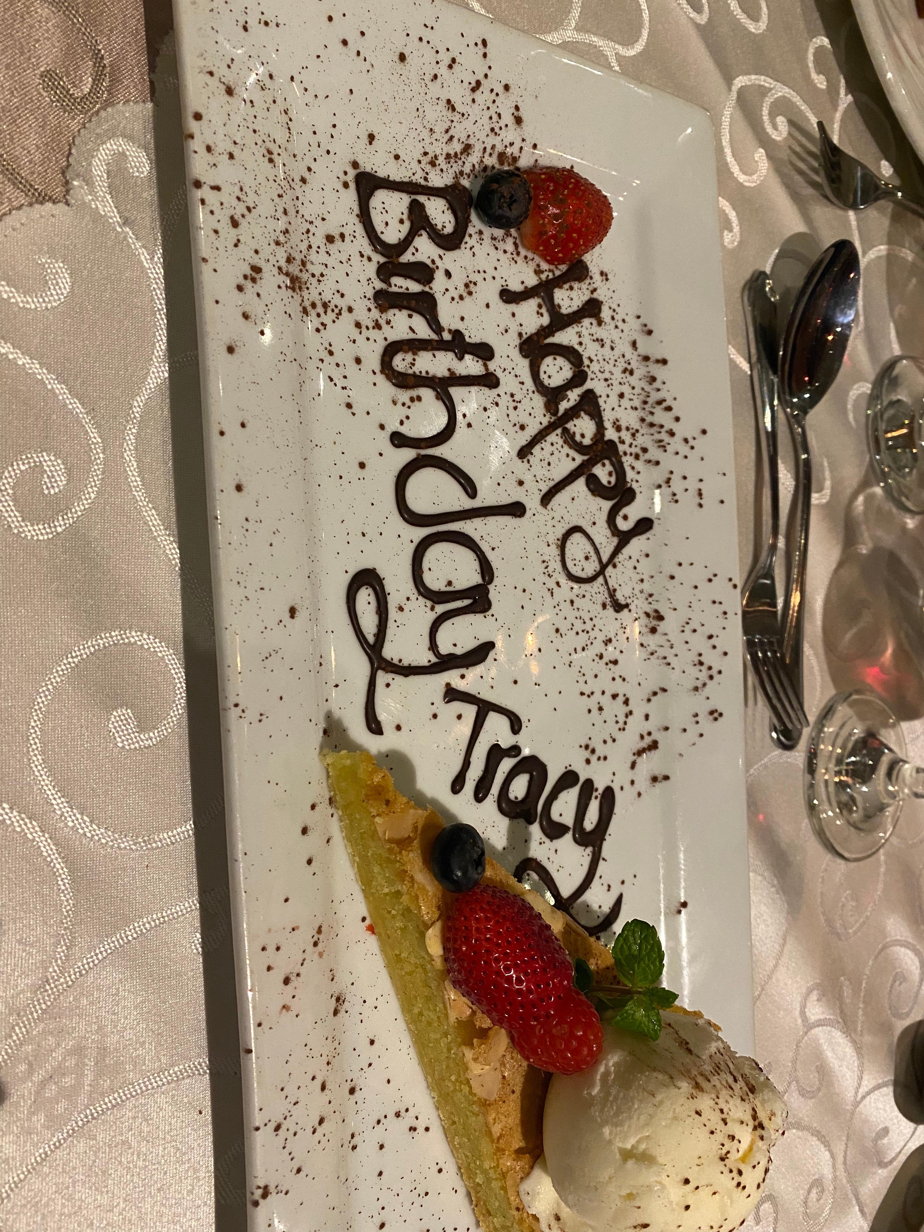 Birthday dessert….nice touch!