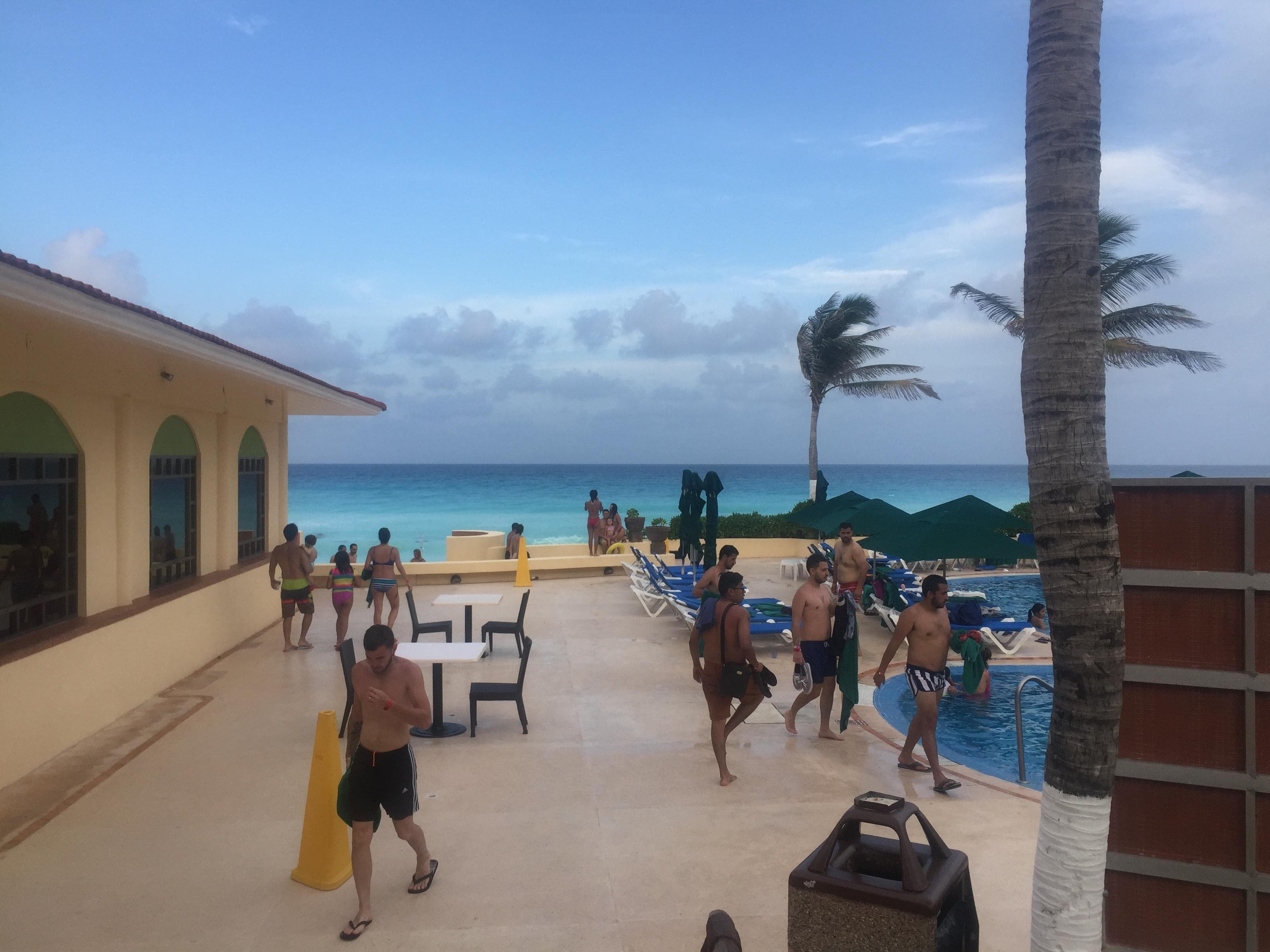 This was the pool area/ walkway to the beach