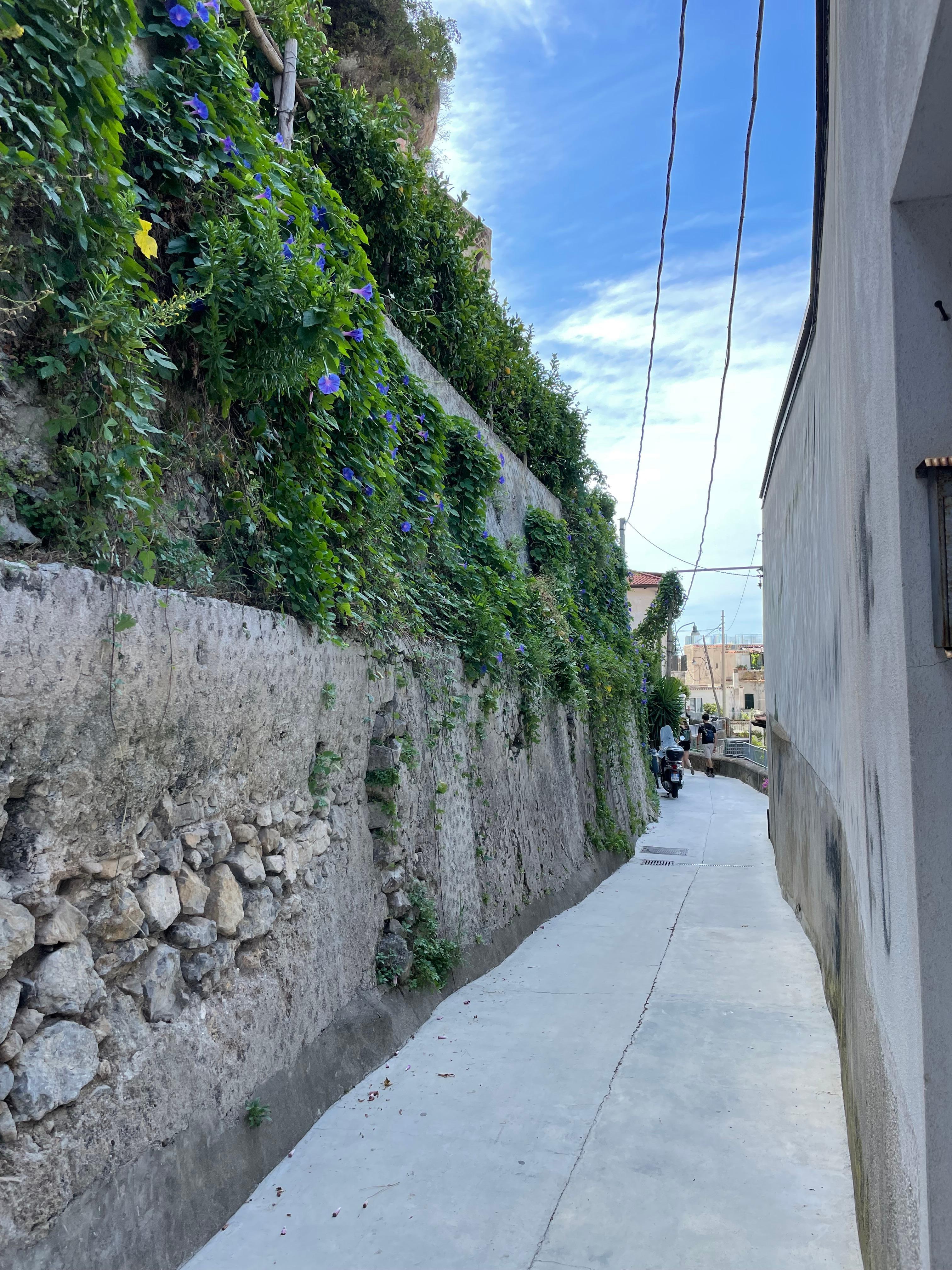 Part of the stair path down to Amalfi is more of a ramp 