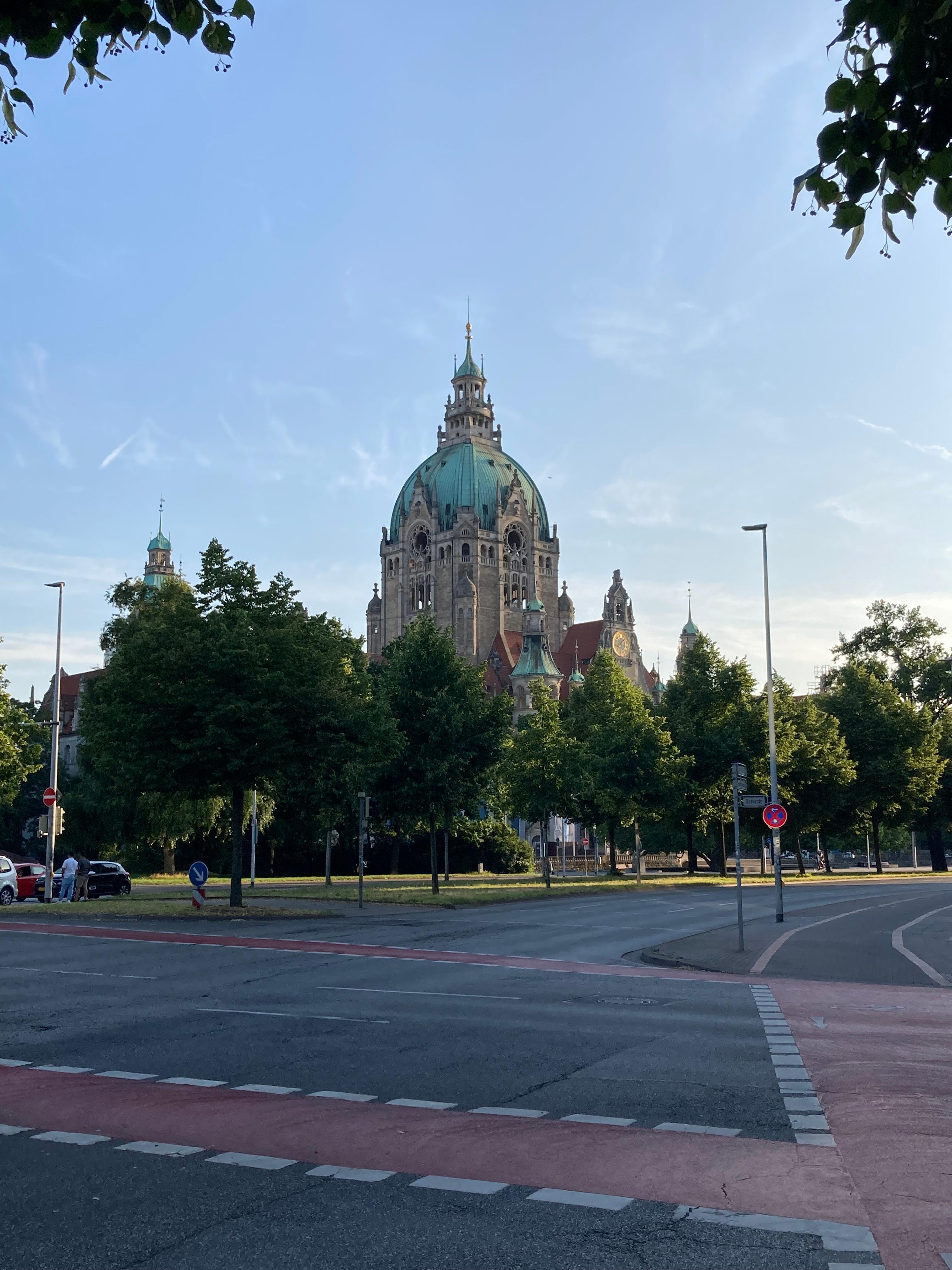 Hanover New Town Hall, lift up to the top viewing area.