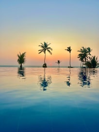 Vista da piscina da pousada
