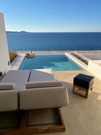 Looking out over our private pool area