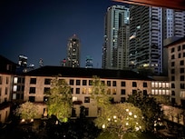 Room view: courtyard by night