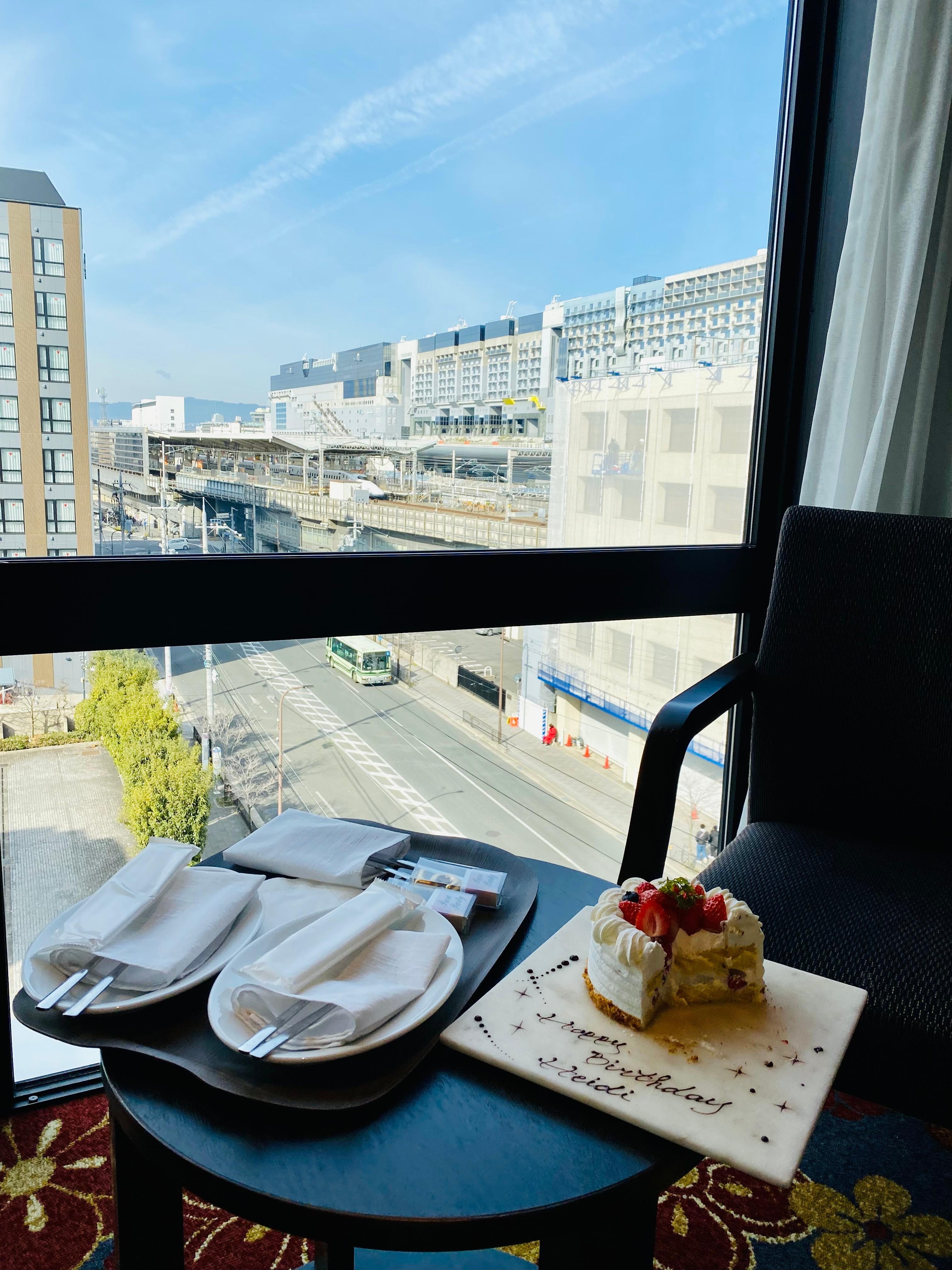Morning view with my cake.