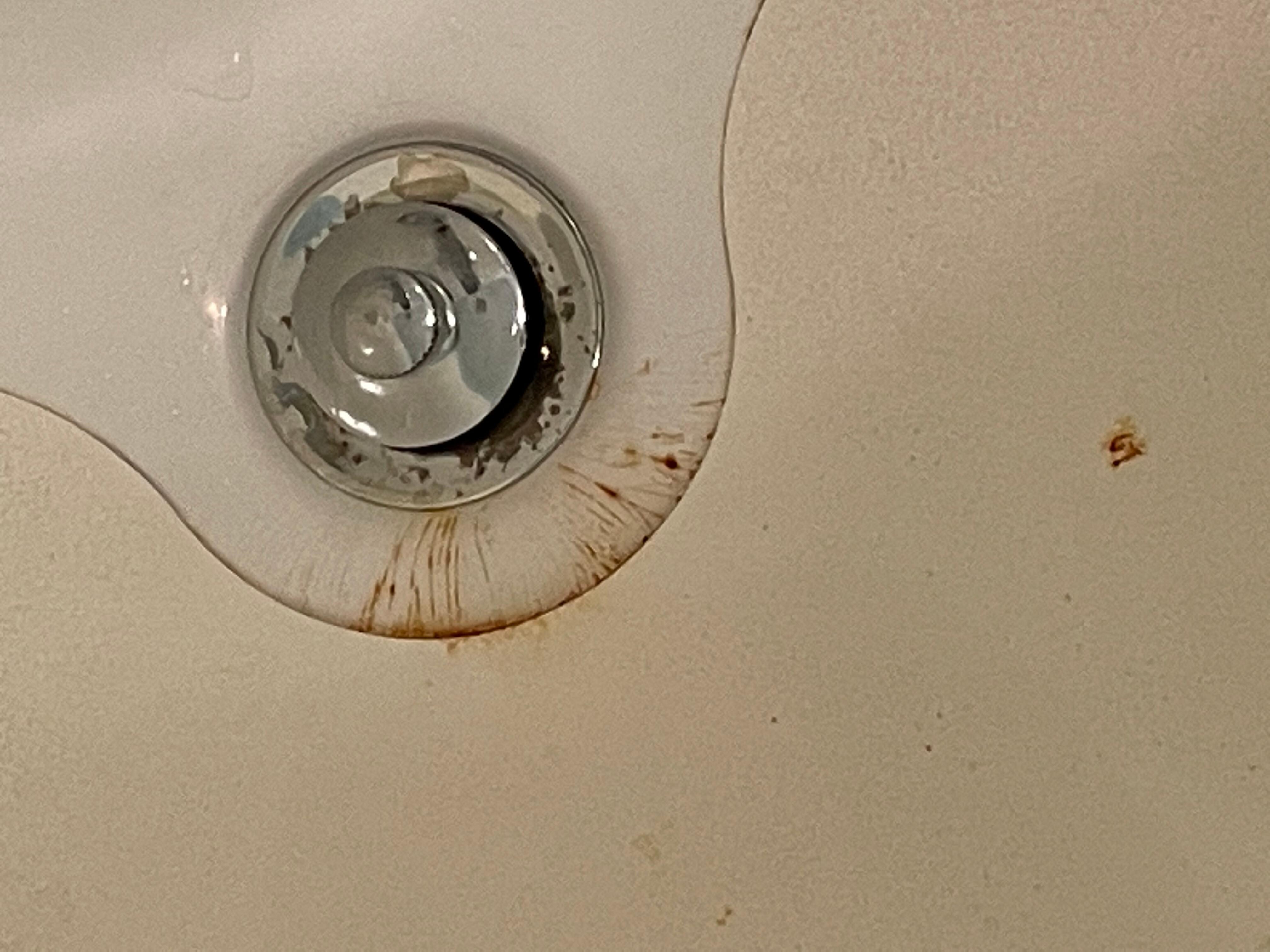 Bathtub is stained