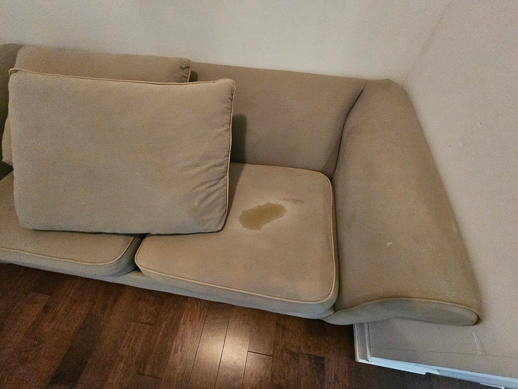 Dirty stains on couch