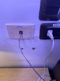 fixture of table came out of wall