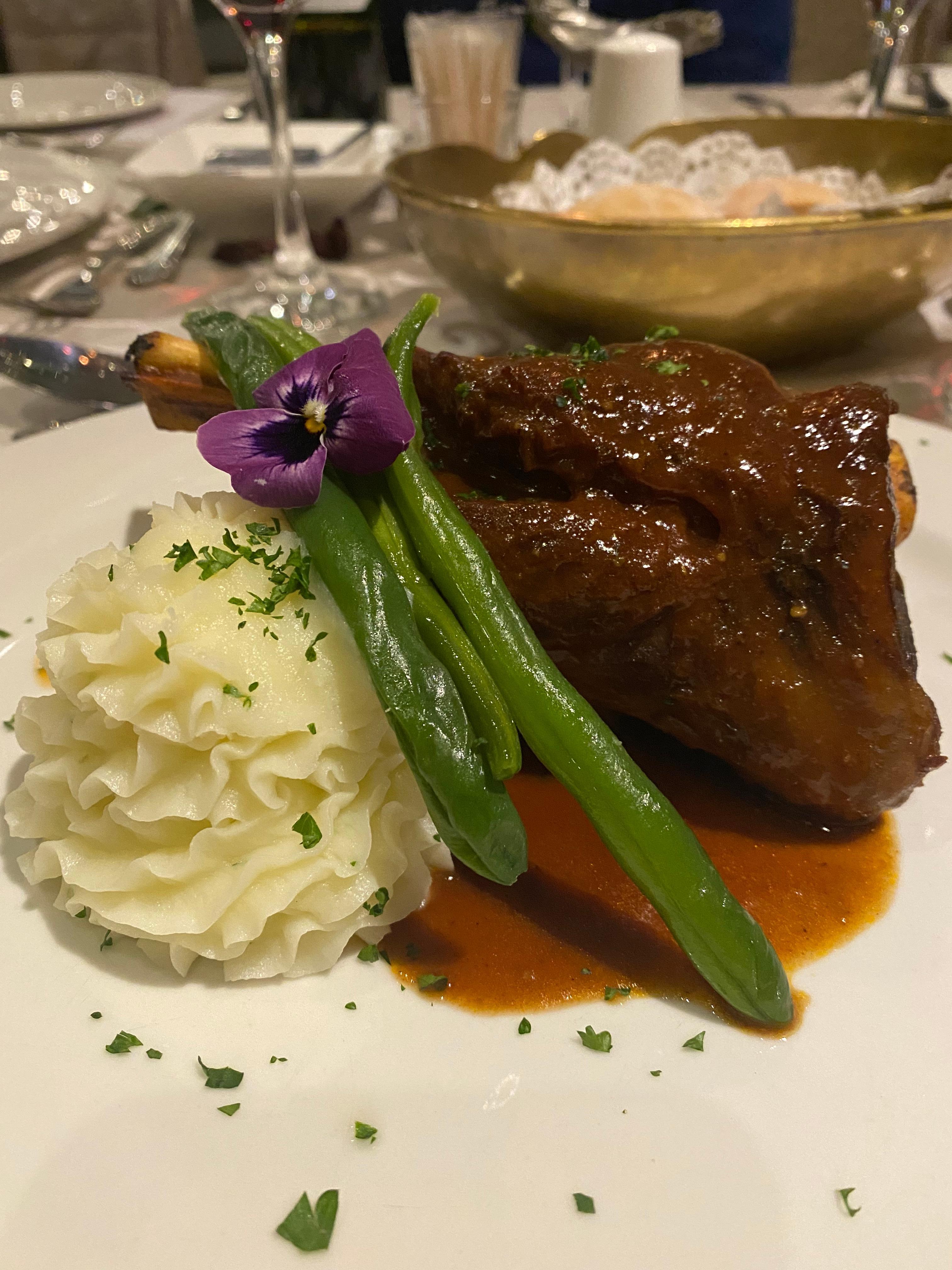 Dinner…..lamb shank was amazing. 