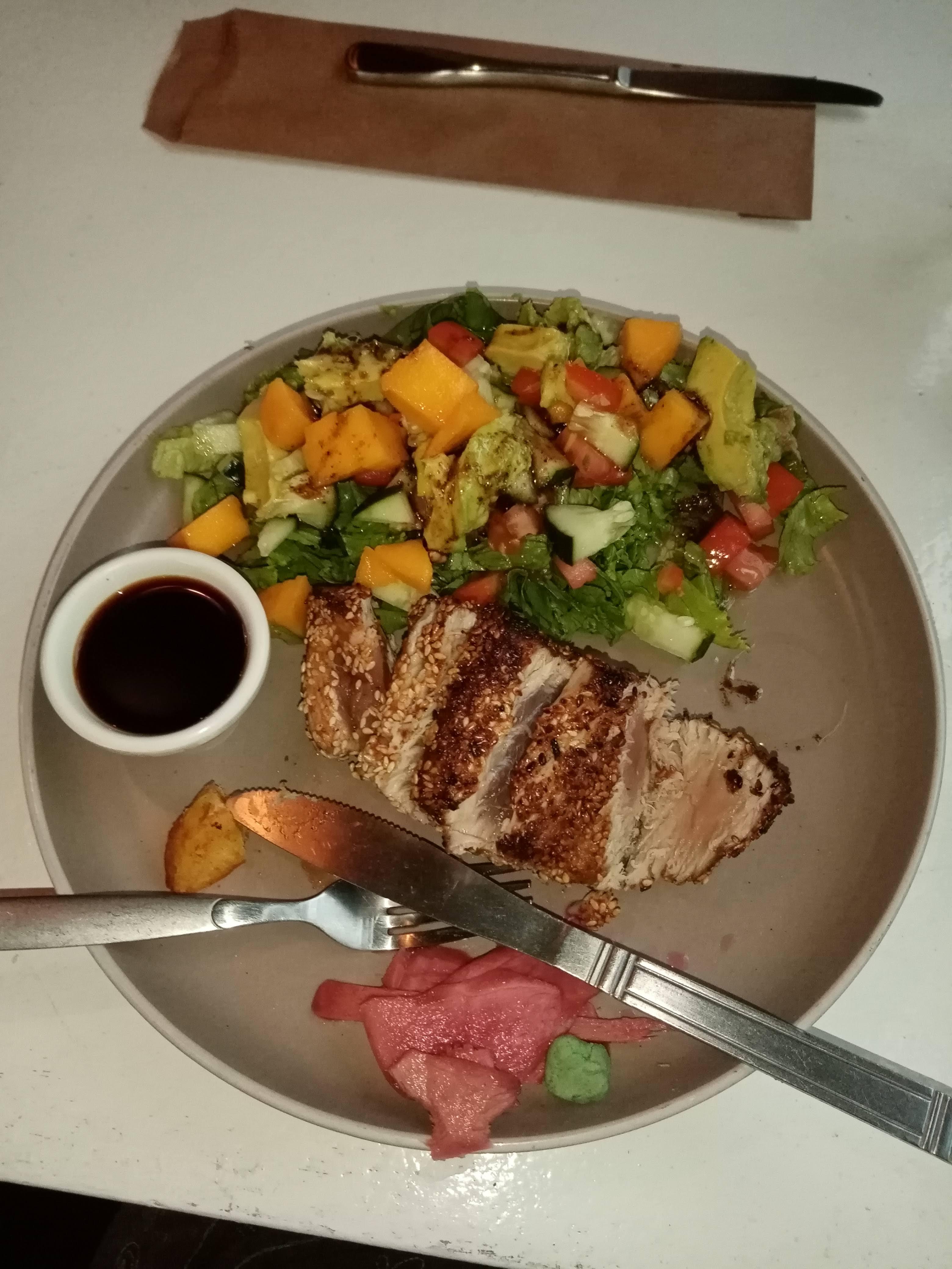 Ahi Tuna salad. Yum!