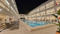 One of the outdoor pools