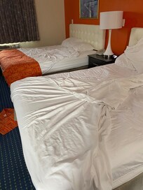 Only sheets on the bed.