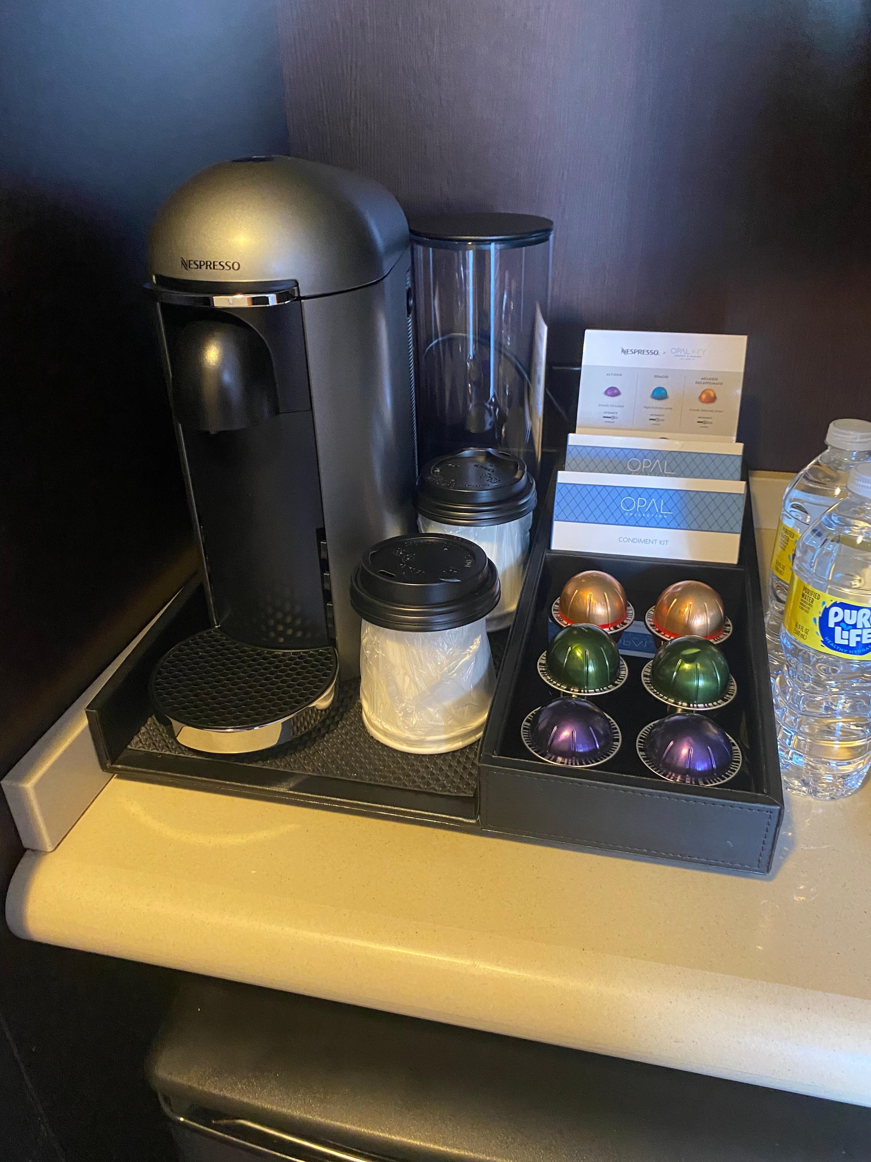 Nespresso machine in the room