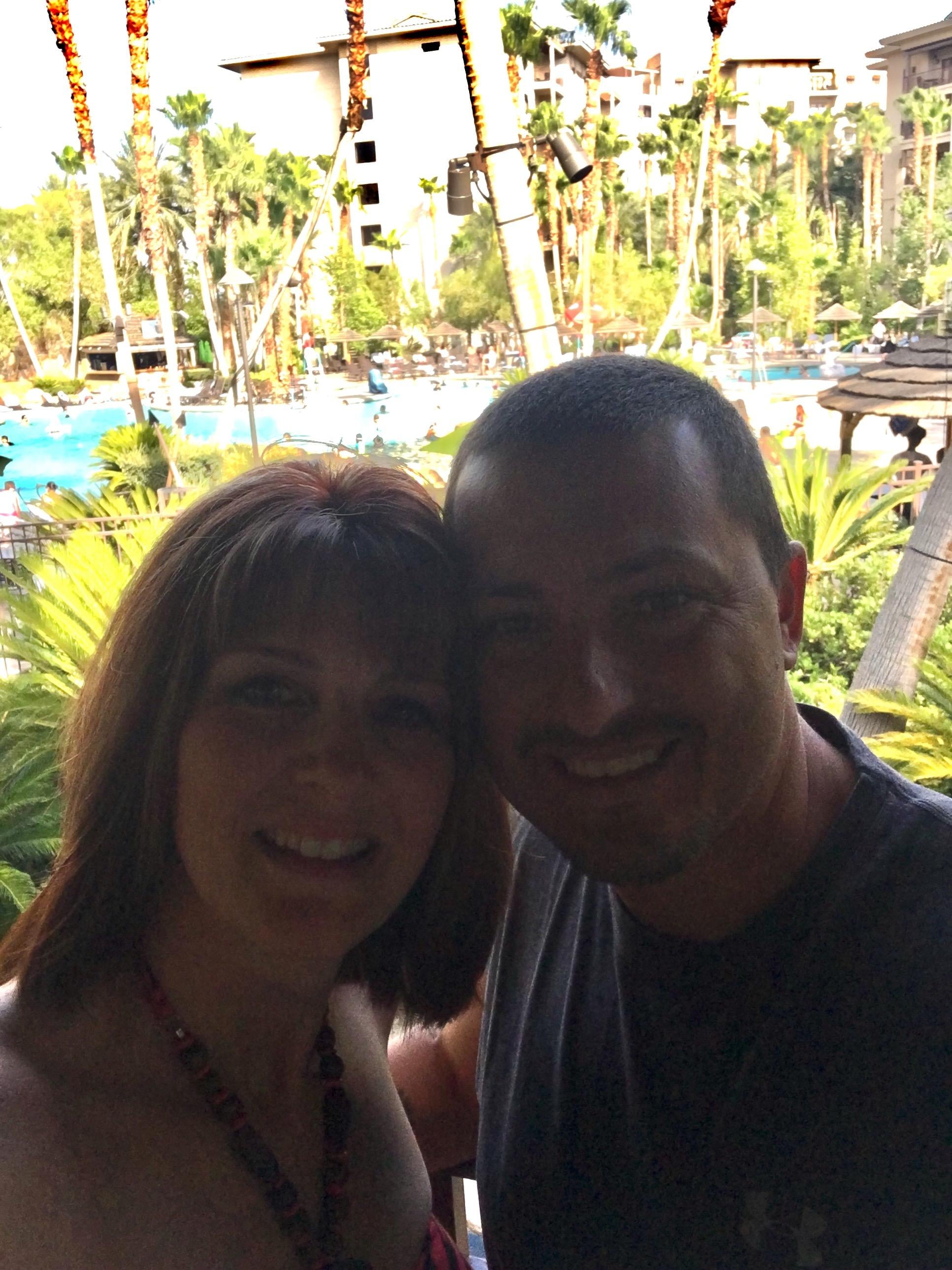 The beautiful scenery is perfect for a selfie with my husband