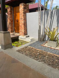 our enclosed area outside of junior cottage