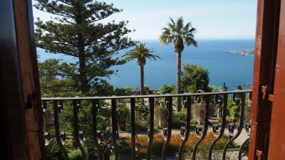 View over the park to the sea from the room