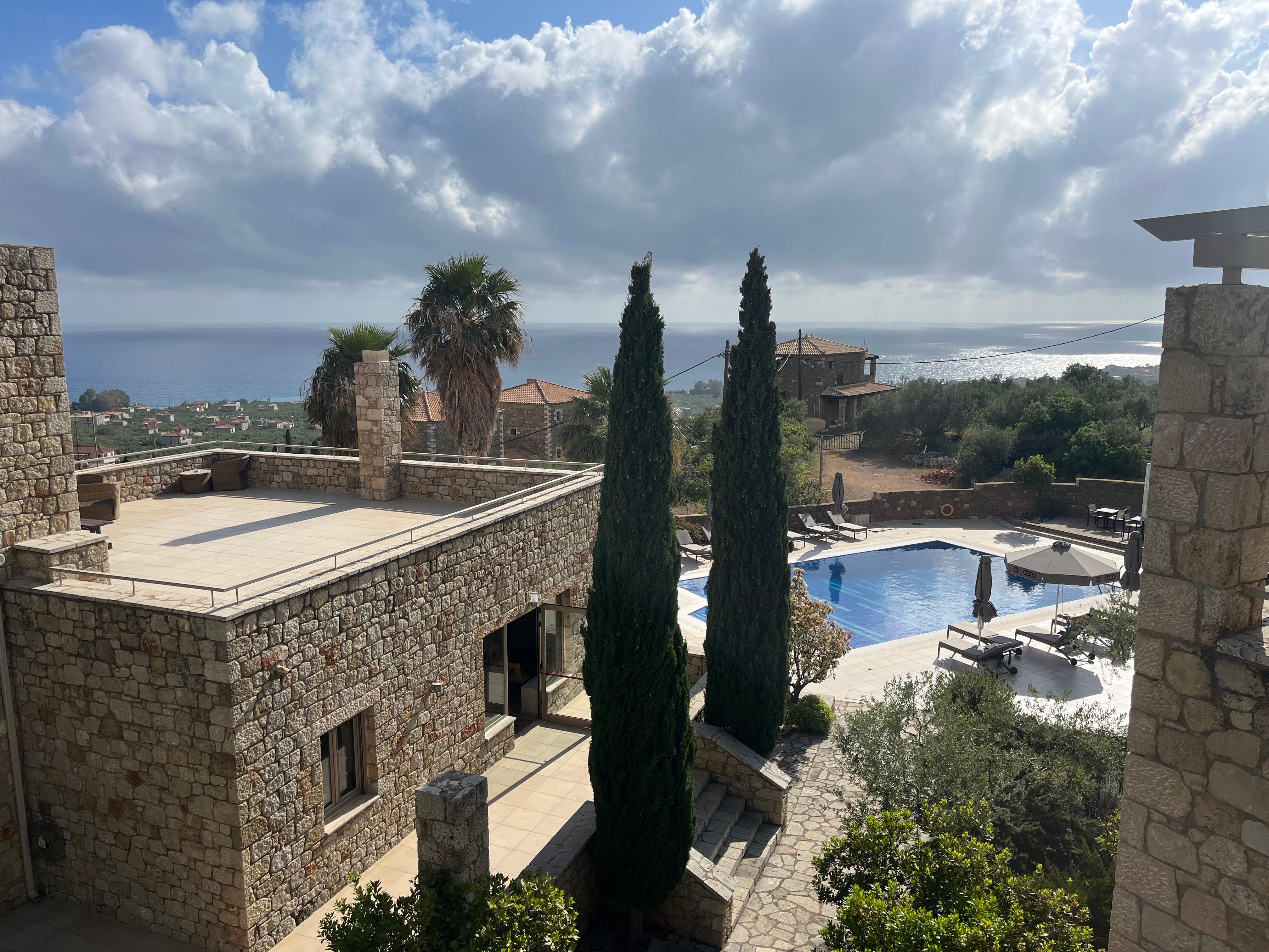 View from Laurel suite of the pool area