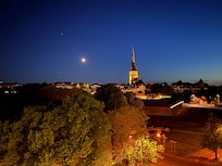 Balcony view in the evening.