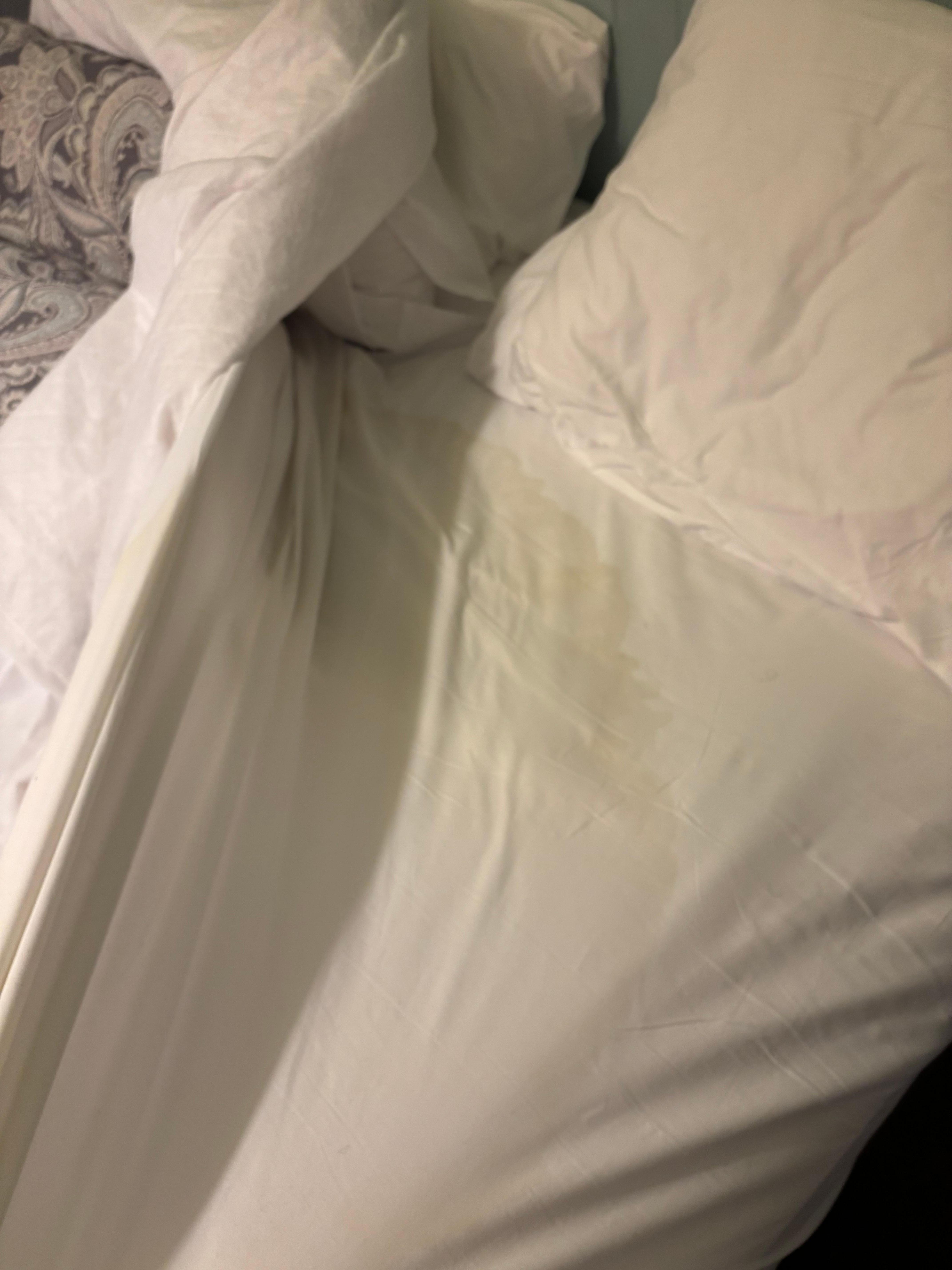 Sheets after we woke up feeling wet 