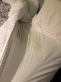 Sheets after we woke up feeling wet